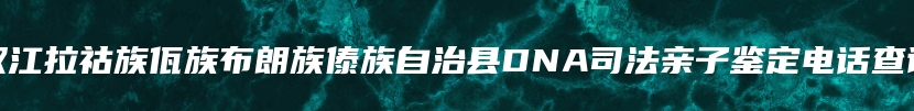 双江拉祜族佤族布朗族傣族自治县DNA司法亲子鉴定电话查询
