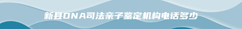 新县DNA司法亲子鉴定机构电话多少