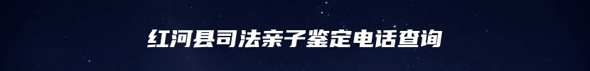 红河县司法亲子鉴定电话查询