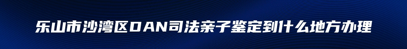 乐山市沙湾区DAN司法亲子鉴定到什么地方办理