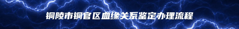 铜陵市铜官区血缘关系鉴定办理流程