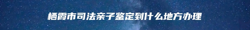 栖霞市司法亲子鉴定到什么地方办理