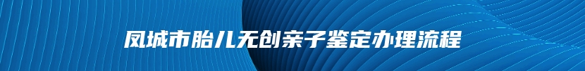 凤城市胎儿无创亲子鉴定办理流程