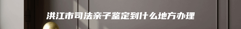 洪江市司法亲子鉴定到什么地方办理