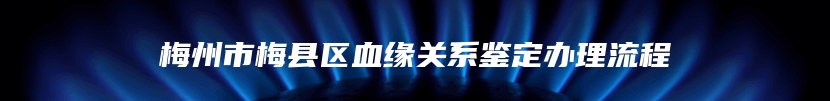 梅州市梅县区血缘关系鉴定办理流程