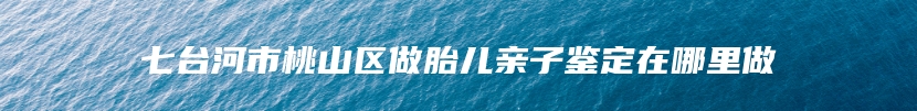 七台河市桃山区做胎儿亲子鉴定在哪里做