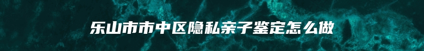 乐山市市中区隐私亲子鉴定怎么做