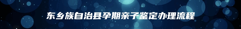 东乡族自治县孕期亲子鉴定办理流程