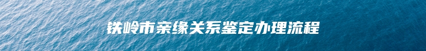 铁岭市亲缘关系鉴定办理流程