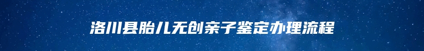 洛川县胎儿无创亲子鉴定办理流程