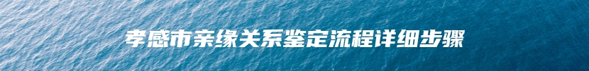 孝感市亲缘关系鉴定流程详细步骤