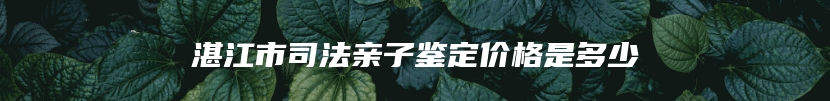 湛江市司法亲子鉴定价格是多少