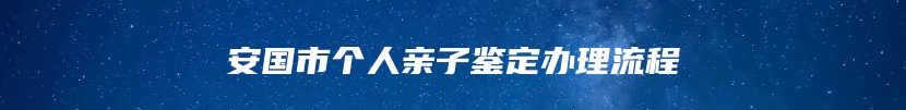 安国市个人亲子鉴定办理流程