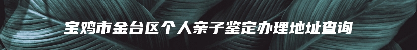 宝鸡市金台区个人亲子鉴定办理地址查询
