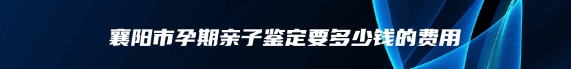 襄阳市孕期亲子鉴定要多少钱的费用