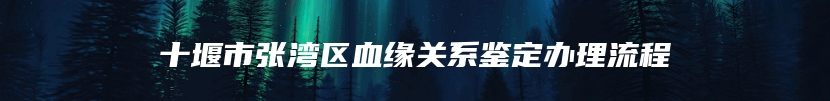 十堰市张湾区血缘关系鉴定办理流程