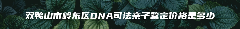 双鸭山市岭东区DNA司法亲子鉴定价格是多少