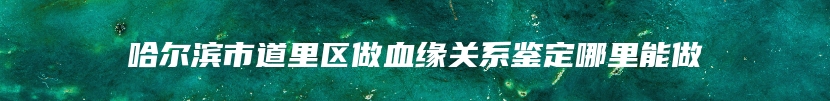 哈尔滨市道里区做血缘关系鉴定哪里能做