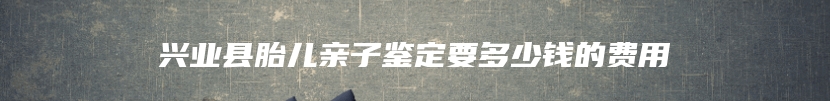 兴业县胎儿亲子鉴定要多少钱的费用