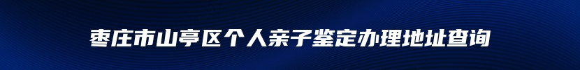 枣庄市山亭区个人亲子鉴定办理地址查询