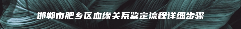 邯郸市肥乡区血缘关系鉴定流程详细步骤