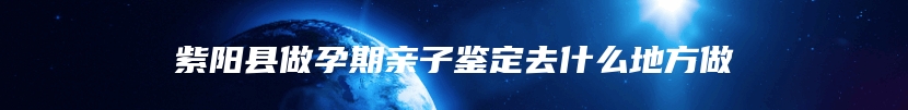 紫阳县做孕期亲子鉴定去什么地方做