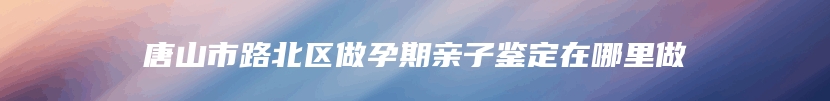 唐山市路北区做孕期亲子鉴定在哪里做