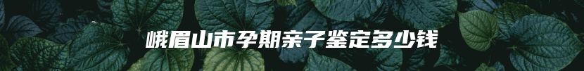 峨眉山市孕期亲子鉴定多少钱