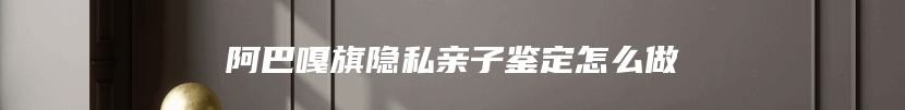 阿巴嘎旗隐私亲子鉴定怎么做