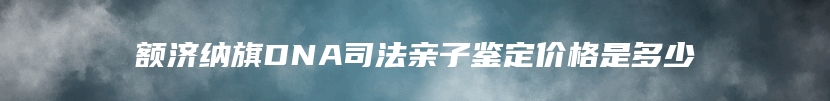 额济纳旗DNA司法亲子鉴定价格是多少