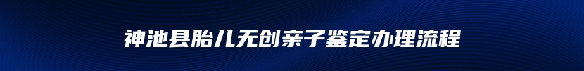 神池县胎儿无创亲子鉴定办理流程