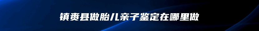 镇赉县做胎儿亲子鉴定在哪里做