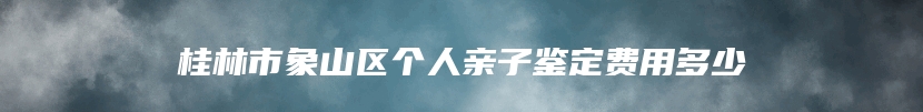 桂林市象山区个人亲子鉴定费用多少