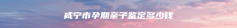 咸宁市孕期亲子鉴定多少钱