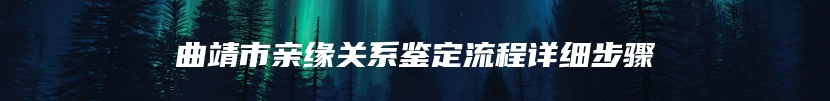 曲靖市亲缘关系鉴定流程详细步骤