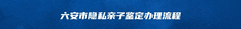 六安市隐私亲子鉴定办理流程