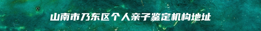 山南市乃东区个人亲子鉴定机构地址