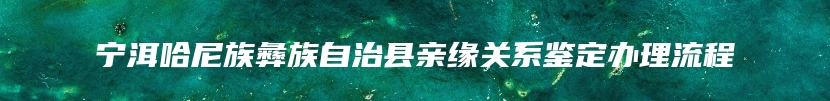 宁洱哈尼族彝族自治县亲缘关系鉴定办理流程