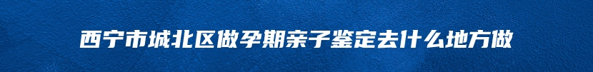 西宁市城北区做孕期亲子鉴定去什么地方做