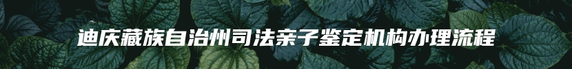 迪庆藏族自治州司法亲子鉴定机构办理流程