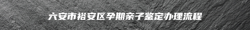 六安市裕安区孕期亲子鉴定办理流程
