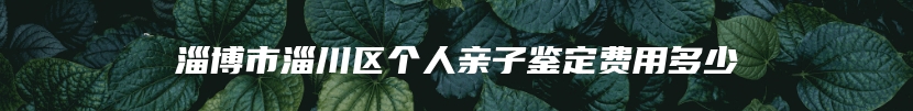 淄博市淄川区个人亲子鉴定费用多少