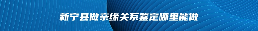 新宁县做亲缘关系鉴定哪里能做