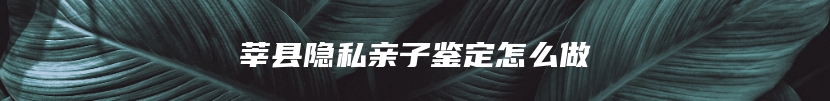 莘县隐私亲子鉴定怎么做