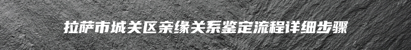 拉萨市城关区亲缘关系鉴定流程详细步骤