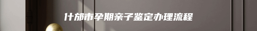 什邡市孕期亲子鉴定办理流程