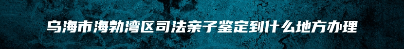 乌海市海勃湾区司法亲子鉴定到什么地方办理