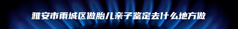 雅安市雨城区做胎儿亲子鉴定去什么地方做