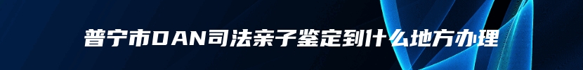 普宁市DAN司法亲子鉴定到什么地方办理