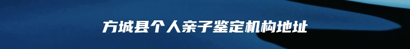 方城县个人亲子鉴定机构地址